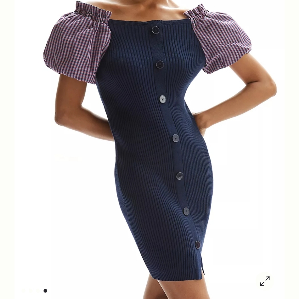 Maeve by Anthropologie Mixed Media Pugg Sweater Dress